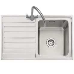 Caple Vanga 1 Bowl Satin Stainless Steel Sink & Waste Kit - 800 x 500mm