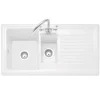 Caple Wiltshire 1.5 Bowl White Ceramic Kitchen Sink with Reversible Drainer - 1010 x 525mm
