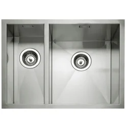 Caple Zero 1.5 Bowl Inset or Undermount Brushed Stainless Steel Sink & Waste Kit - 596 x 450mm