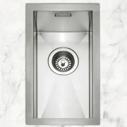 Caple Zero 0.5 Bowl Inset or Undermount Brushed Stainless Steel Sink & Waste Kit - 250 x 450mm
