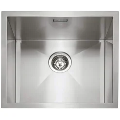 Caple Zero 1 Bowl Inset or Undermount Brushed Stainless Steel Sink & Waste Kit - 500 x 450mm