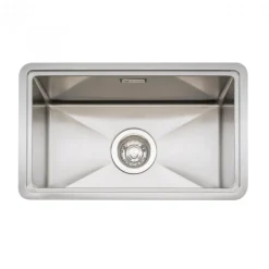Caple Zona Large Single Bowl Brushed Stainless Steel Sink & Waste Kit with Accessory Pack - 496 x 300mm