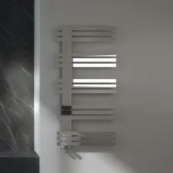 Carisa Alias Offset Stainless Steel Designer Heated Towel Rail - 1000 x 500mm