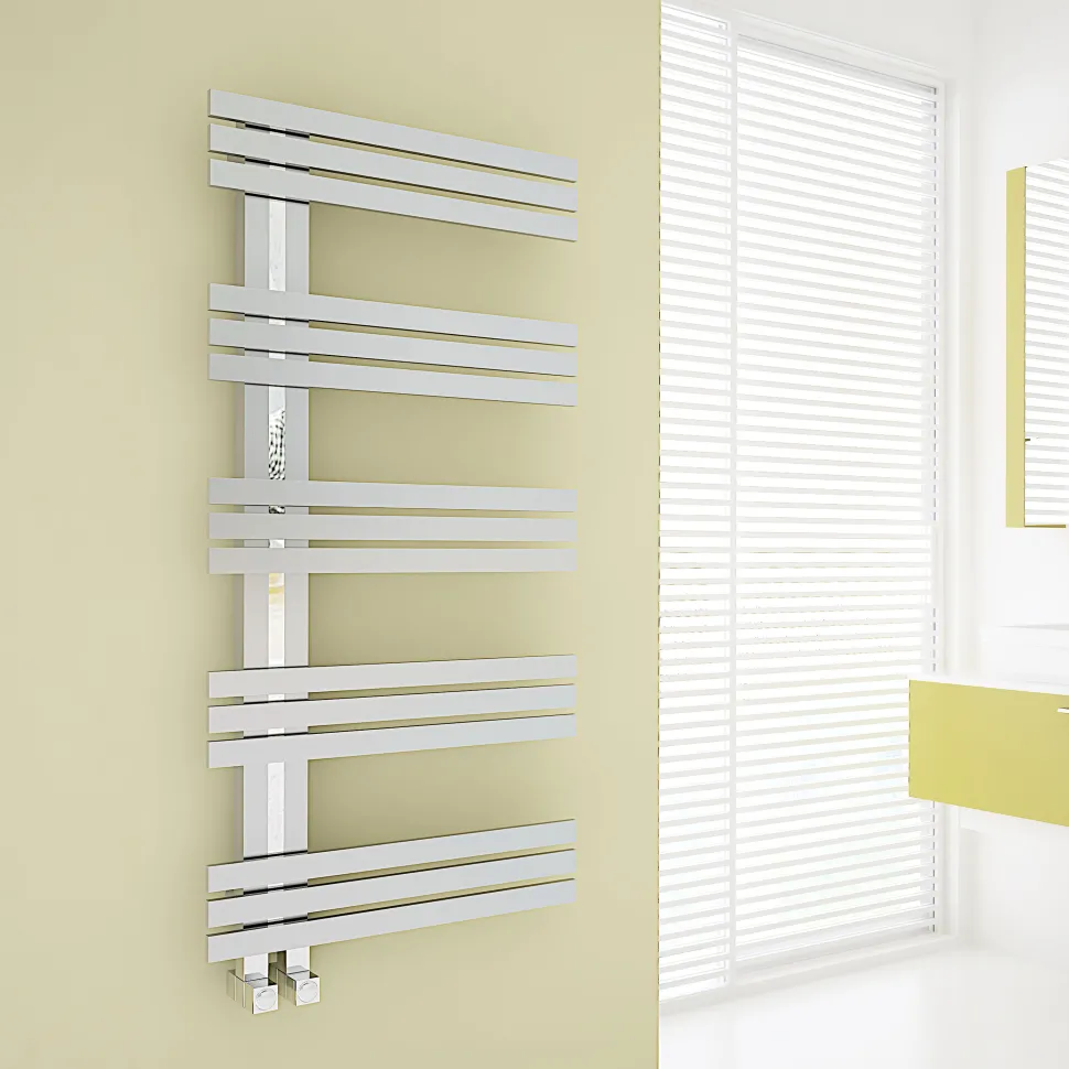 Carisa Alias Offset Stainless Steel Designer Heated Towel Rail - 1000 x 500mm