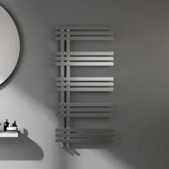 Carisa Alias Offset Stainless Steel Designer Heated Towel Rail - 1000 x 500mm