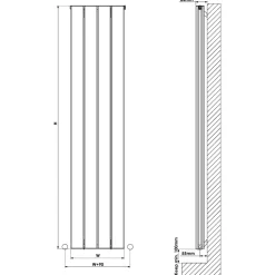 Carisa Angers Double Panel Vertical Aluminium Radiator
