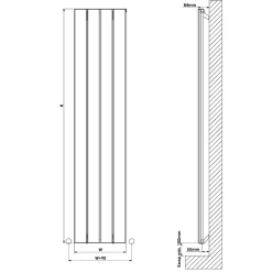 Carisa Angers Single Panel Vertical Aluminium Radiator