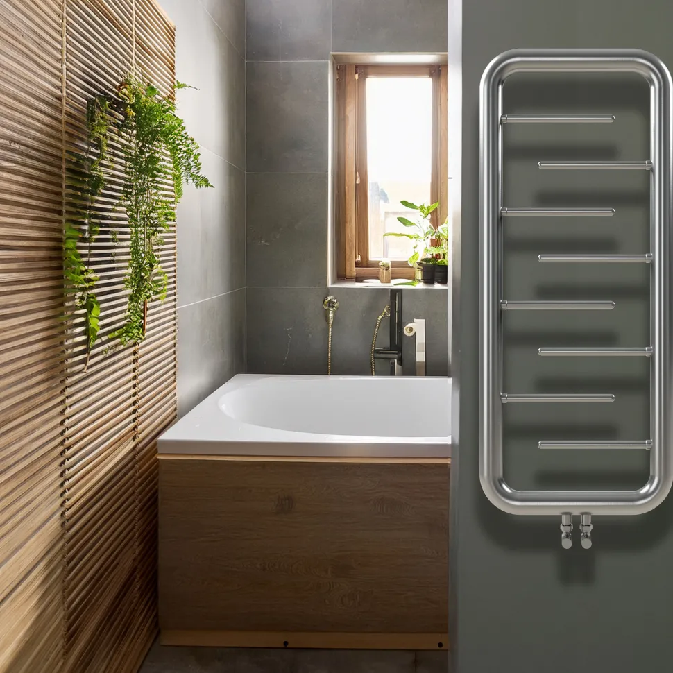 Carisa Aren Ladder Stainless Steel Designer Heated Towel Rail