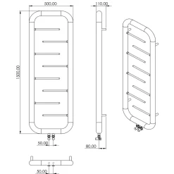 Carisa Aren Ladder Stainless Steel Designer Heated Towel Rail