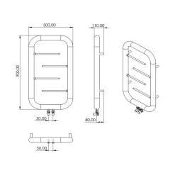 Carisa Aren Ladder Stainless Steel Designer Heated Towel Rail