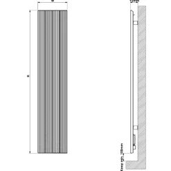 Carisa Boreas M Vertical Electric Single Panel Aluminium Radiator with Smart Wifi Thermostat