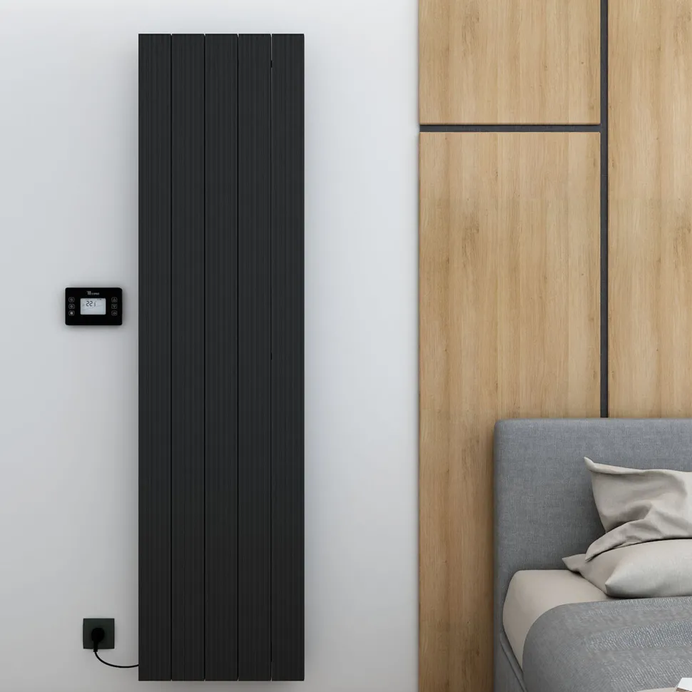Carisa Boreas M Vertical Electric Single Panel Aluminium Radiator with Smart Wifi Thermostat