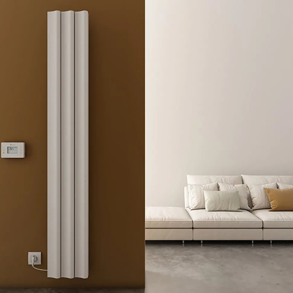 Carisa Boreas S Vertical Electric Single Panel Aluminium Radiator with Smart Wifi Thermostat