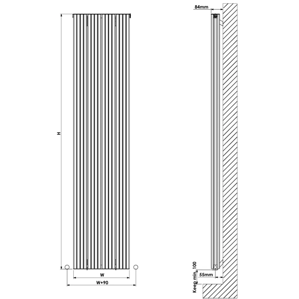 Carisa Chambord Double Panel Vertical Aluminium Radiator