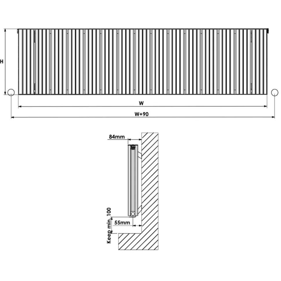 Carisa Chambord Double Panel Horizontal Aluminium Radiator