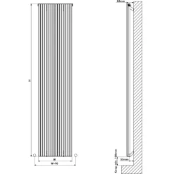 Carisa Chambord Single Panel Vertical Aluminium Radiator
