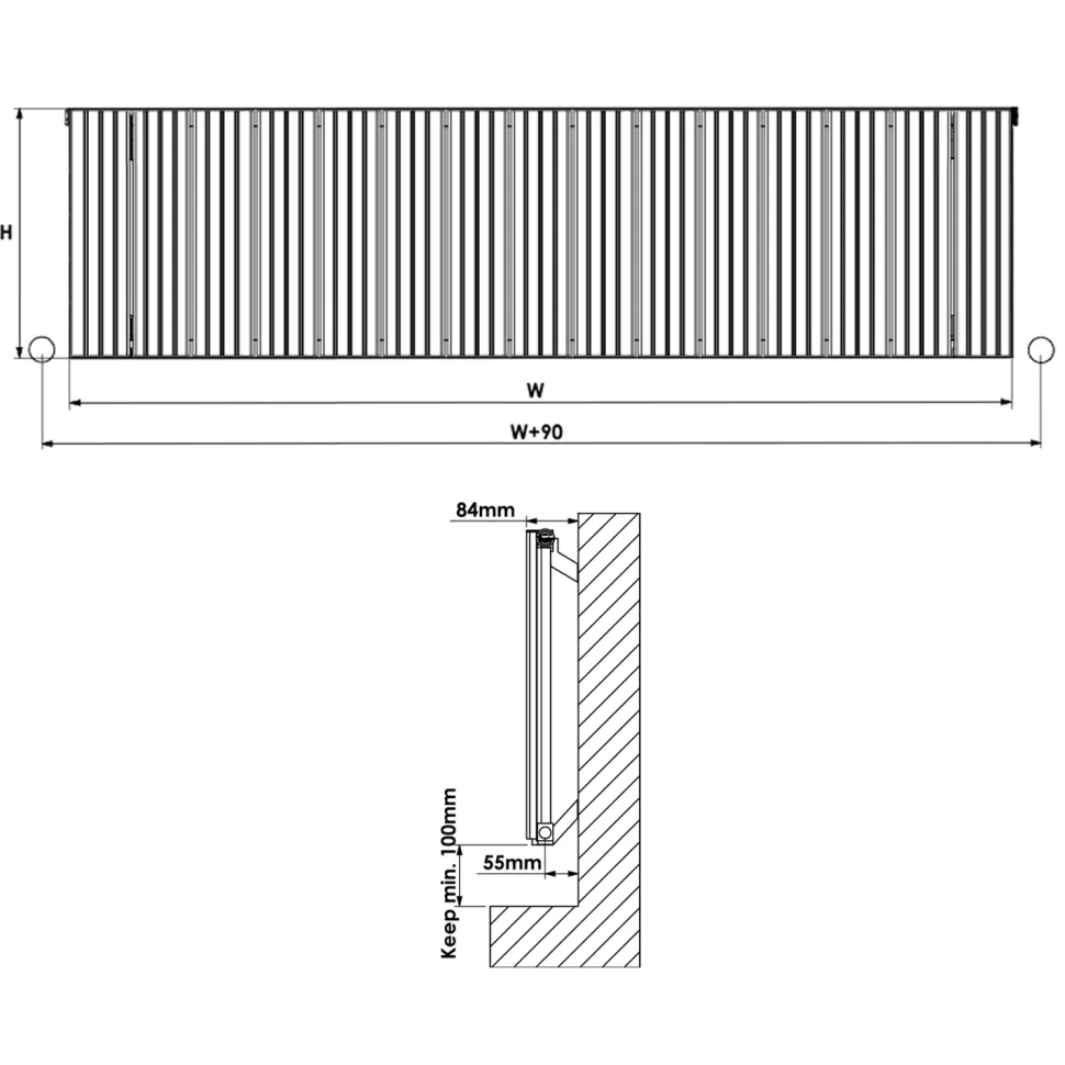 Carisa Chambord Single Panel Horizontal Aluminium Radiator