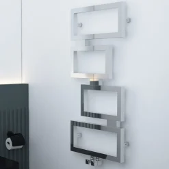 Carisa Clash Stainless Steel Heated Towel Rail - 920 x 450mm