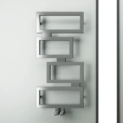Carisa Clash Stainless Steel Heated Towel Rail - 920 x 450mm