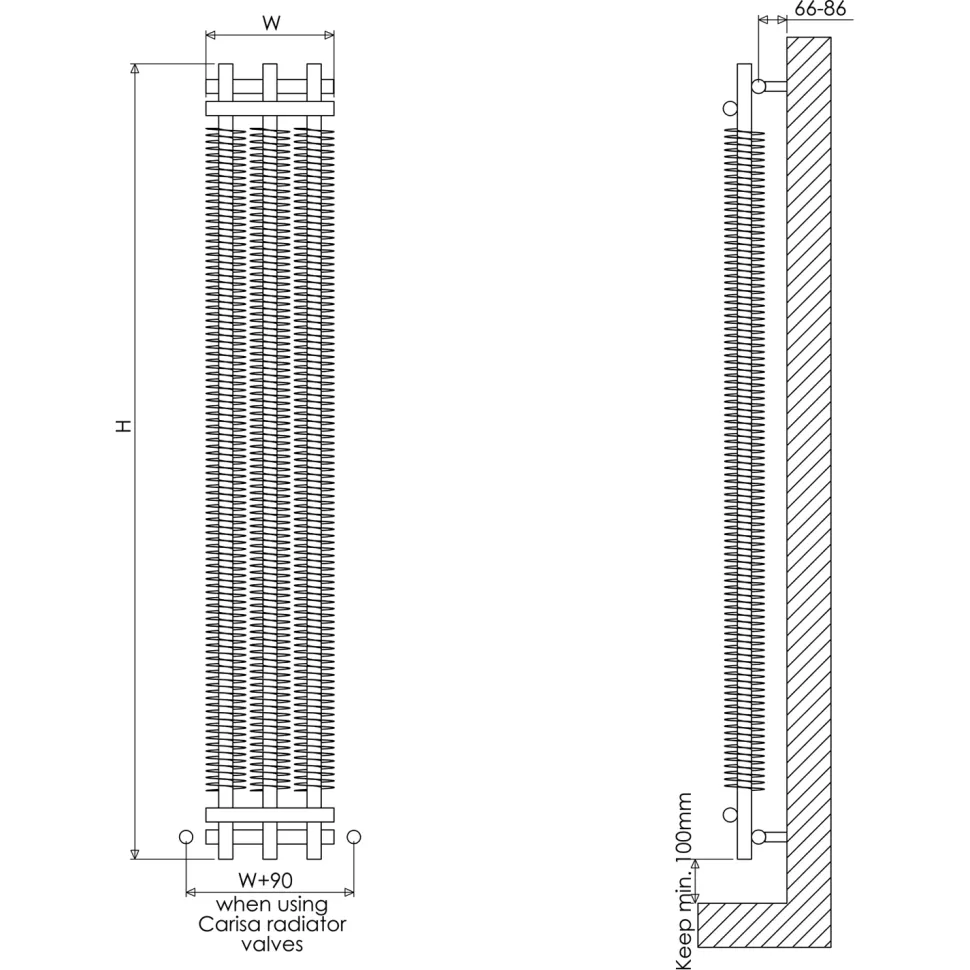 Carisa Dora Vertical Designer Radiator