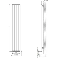 Carisa Elite Flat Panel Textured Vertical Aluminium Radiator