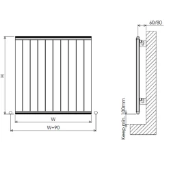 Carisa Elite Flat Panel Textured Horizontal Aluminium Radiator