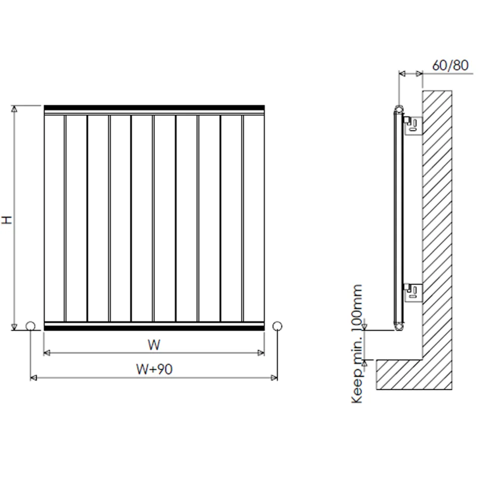 Carisa Elite Flat Panel Textured Horizontal Aluminium Radiator