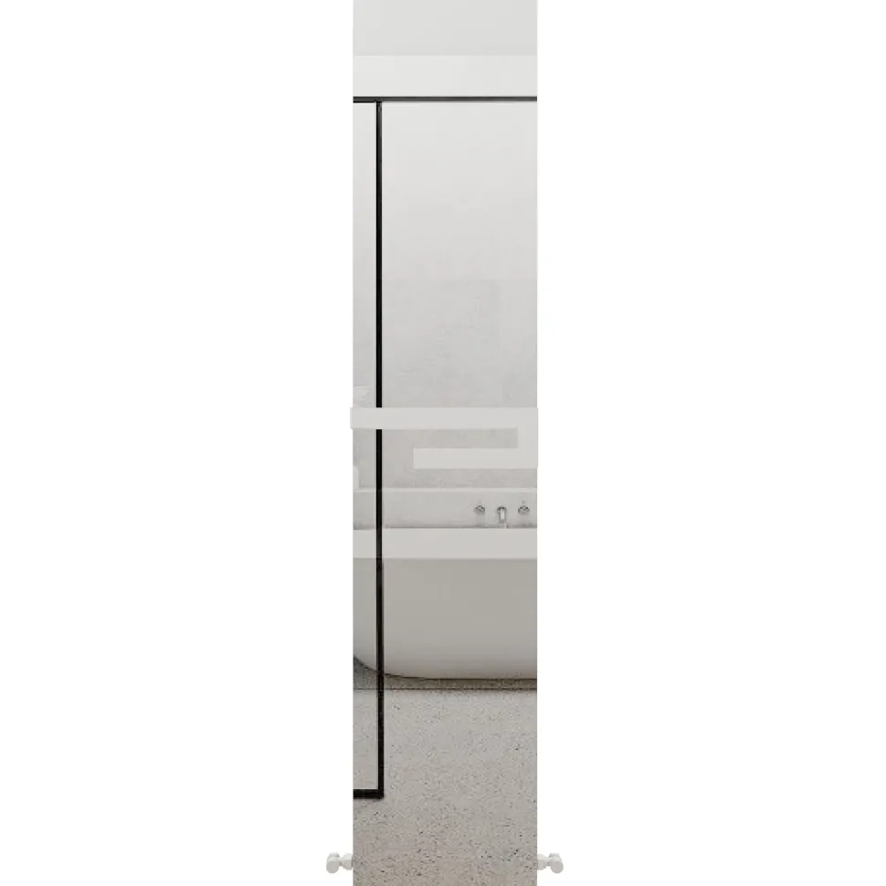 Carisa Elvino Mirrored Aluminium Radiator with Integrated Towel Rail - 1800 x 370mm