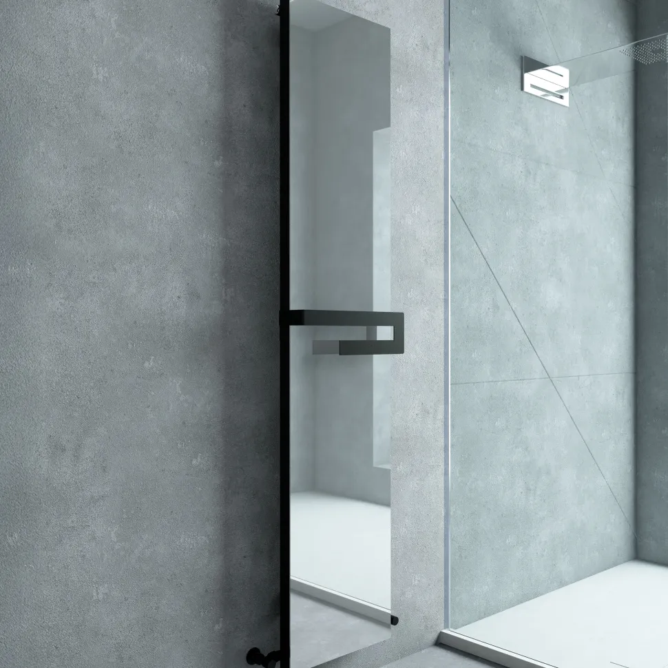 Carisa Elvino Mirrored Aluminium Radiator with Integrated Towel Rail - 1800 x 370mm