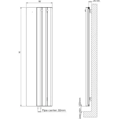 Carisa Entrée Mirrored Vertical Aluminium Designer Radiator