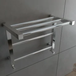 Carisa Etage Chrome Plated Steel Heated Towel Shelf & Rail - 350 x 500mm