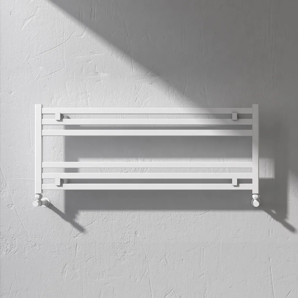 Carisa Fame Horizontal Ladder Aluminium Designer Heated Towel Rail - 400 x 1000mm