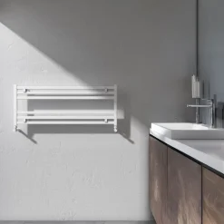 Carisa Fame Horizontal Ladder Aluminium Designer Heated Towel Rail - 400 x 1000mm