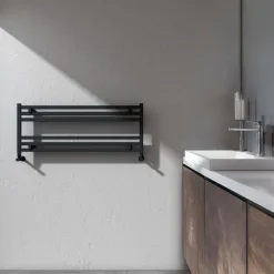 Carisa Fame Horizontal Ladder Aluminium Designer Heated Towel Rail - 400 x 1000mm