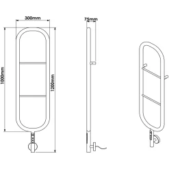 Carisa Felix Electric Stainless Steel Designer Heated Towel Rail