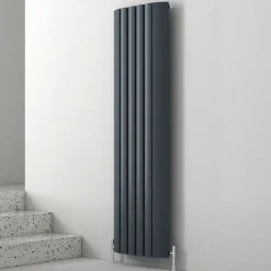 Carisa Gaia Oval Single Panel Vertical Aluminium Radiator