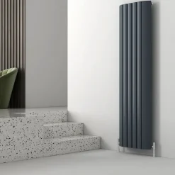 Carisa Gaia Oval Single Panel Vertical Aluminium Radiator