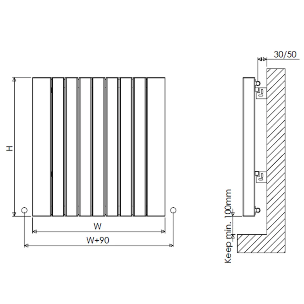 Carisa Gaia Oval Single Panel Horizontal Aluminium Radiator