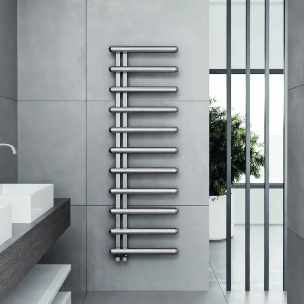 Carisa Ivor Offset Stainless Steel Designer Heated Towel Rail