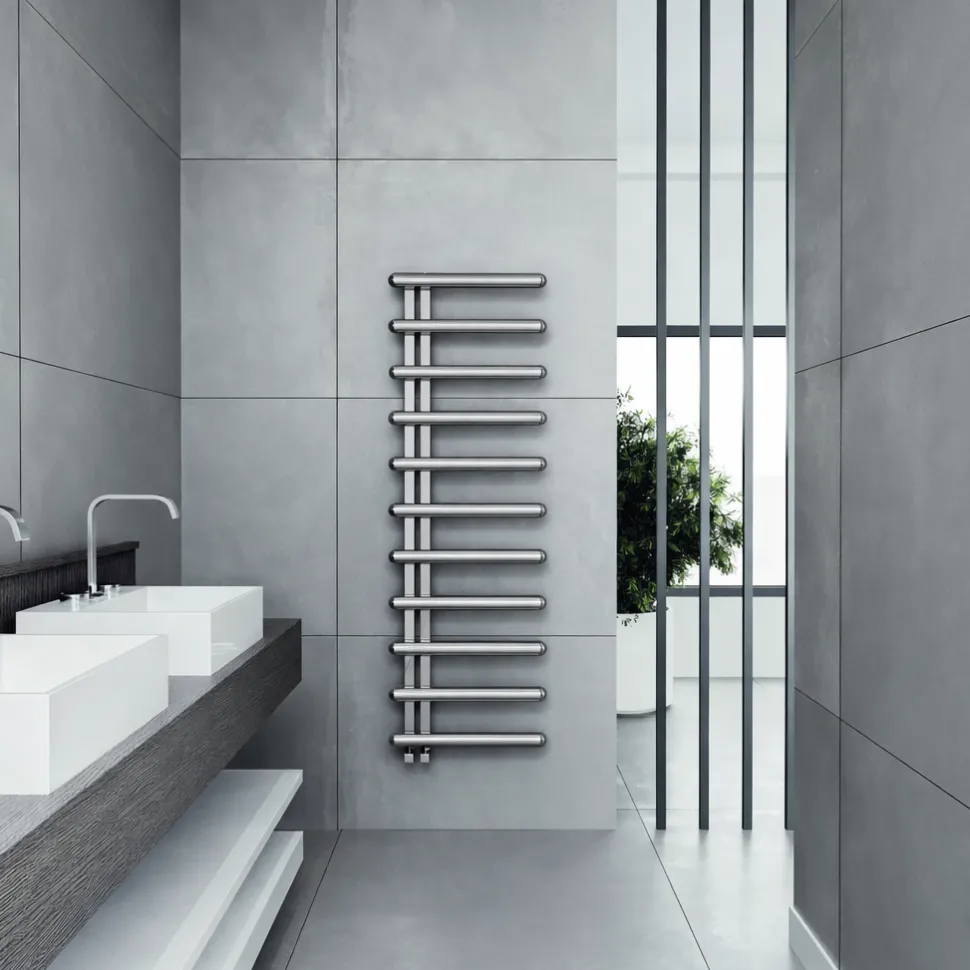 Carisa Ivor Offset Stainless Steel Designer Heated Towel Rail