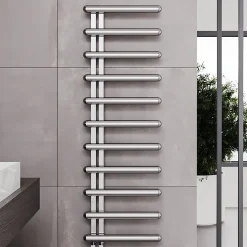 Carisa Ivor Offset Stainless Steel Designer Heated Towel Rail