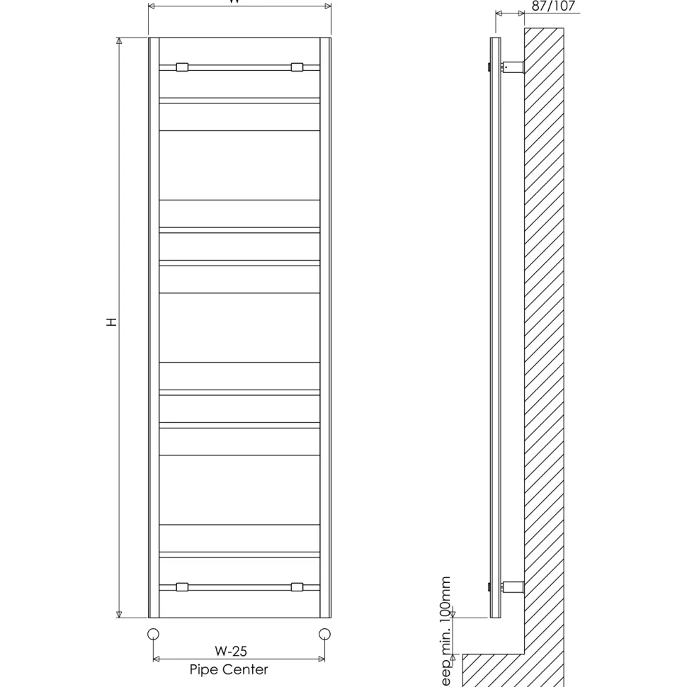 Carisa Mack Bath Aluminium Heated Towel Rail