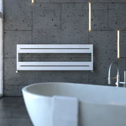 Carisa Mack Bath Horizontal Aluminium Heated Towel Rail - 505 x 1500mm