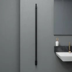 Carisa Maxim Stainless Steel Single Square Electric Heated Towel Bar