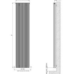 Carisa Monza Double Panel Vertical Aluminium Radiator