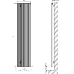 Carisa Monza Single Panel Vertical Aluminium Radiator