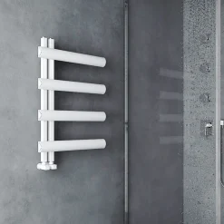 Carisa Moon L Offset Aluminium Heated Towel Rail