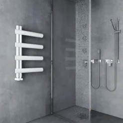Carisa Moon L Offset Aluminium Heated Towel Rail