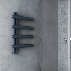 Carisa Moon L Offset Aluminium Heated Towel Rail