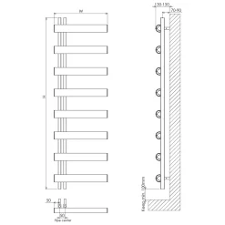 Carisa Moon L Offset Aluminium Heated Towel Rail